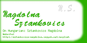 magdolna sztankovics business card